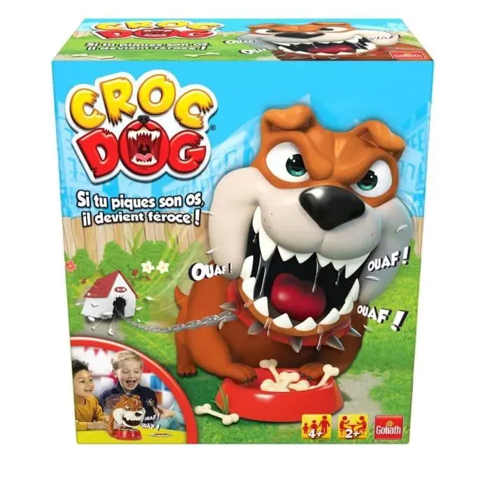 Goliath Croc Dog Juego Infantil El perro Fang vigila celosamente su cuenco lleno de huesos