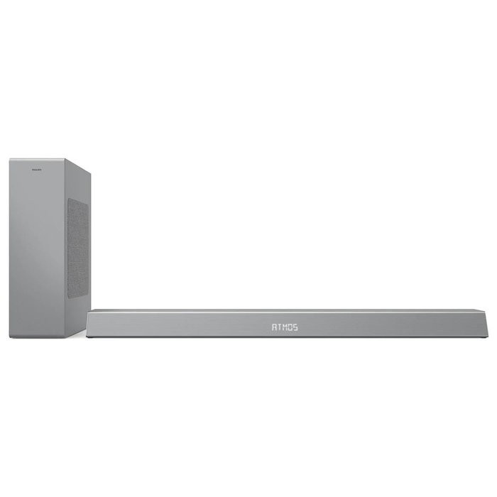 Philips TAB8505/10 Barra de Sonido 2.1 Canales 200 W con Subwoofer Inalámbrico Plata