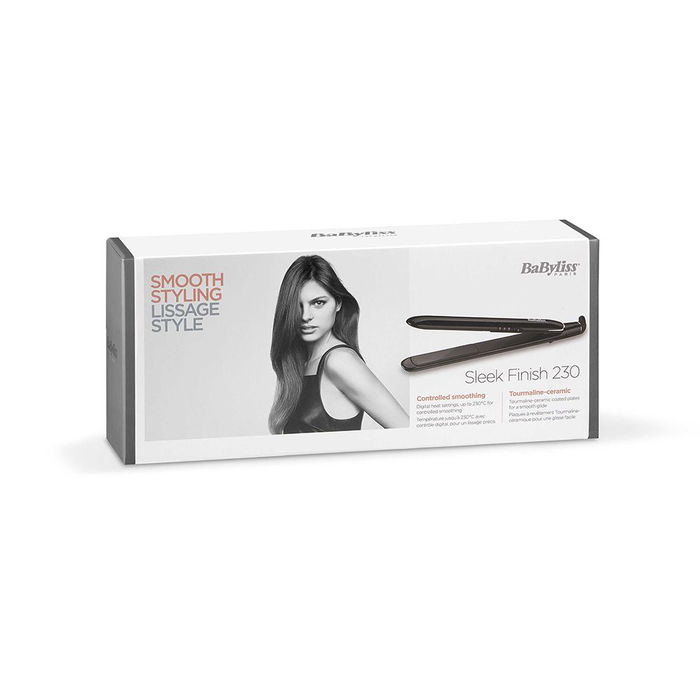 Babyliss Plancha de Pelo ST255E Smooth Styling Cerámica Iónica Turmalina 230°C Estuche Termorresistente Cable Giratorio 2.5m