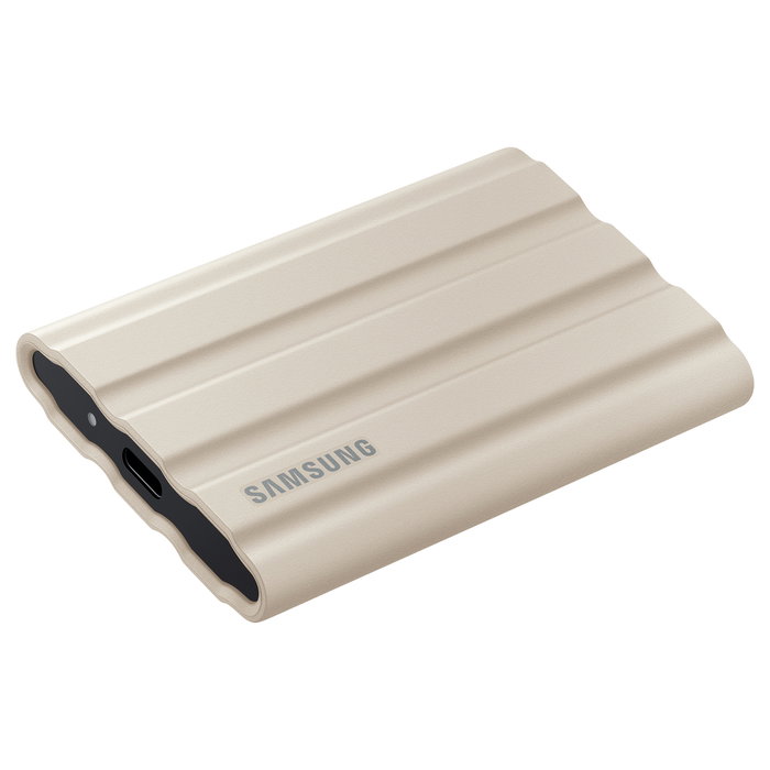 Samsung Portable SSD T7 Shield 2TB USB 3.2 Gen2 Beige - Resistente al Agua y Polvo, Protección por Contraseña AES 256-bit, Lectura 1050 MB/s, Incluye Software
