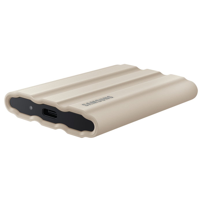 Samsung Portable SSD T7 Shield 2TB USB 3.2 Gen2 Beige - Resistente al Agua y Polvo, Protección por Contraseña AES 256-bit, Lectura 1050 MB/s, Incluye Software