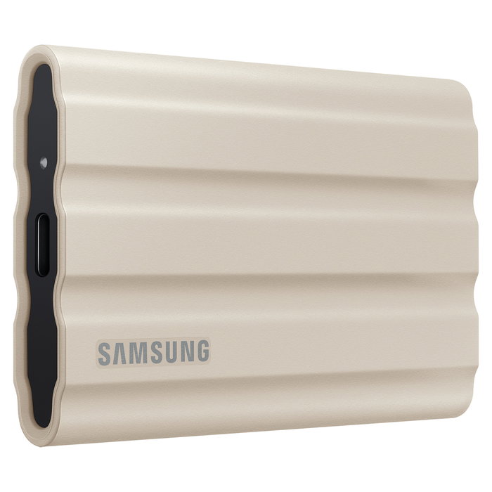 Samsung Portable SSD T7 Shield 2TB USB 3.2 Gen2 Beige - Resistente al Agua y Polvo, Protección por Contraseña AES 256-bit, Lectura 1050 MB/s, Incluye Software