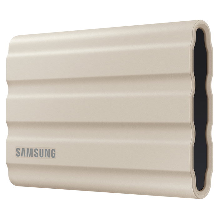 Samsung Portable SSD T7 Shield 2TB USB 3.2 Gen2 Beige - Resistente al Agua y Polvo, Protección por Contraseña AES 256-bit, Lectura 1050 MB/s, Incluye Software