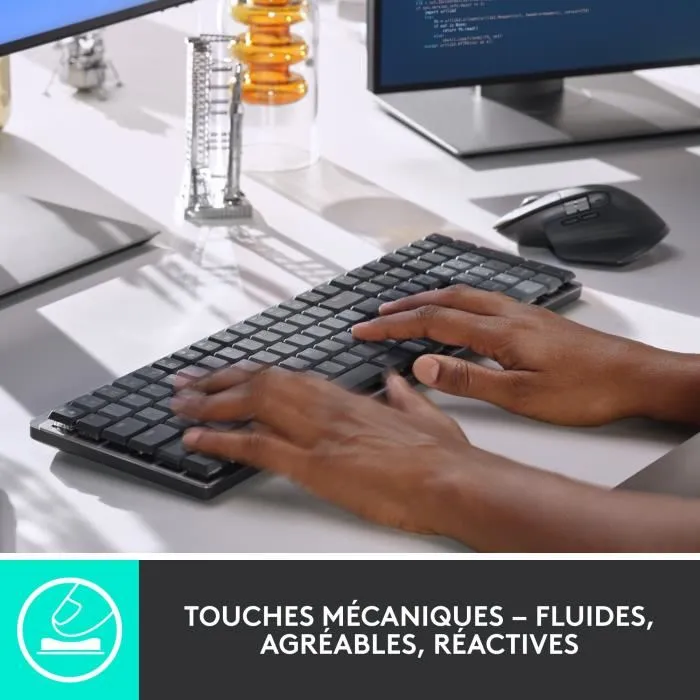Logitech MX Teclado Mecánico Inalámbrico Rendimiento Retroiluminado Grafito