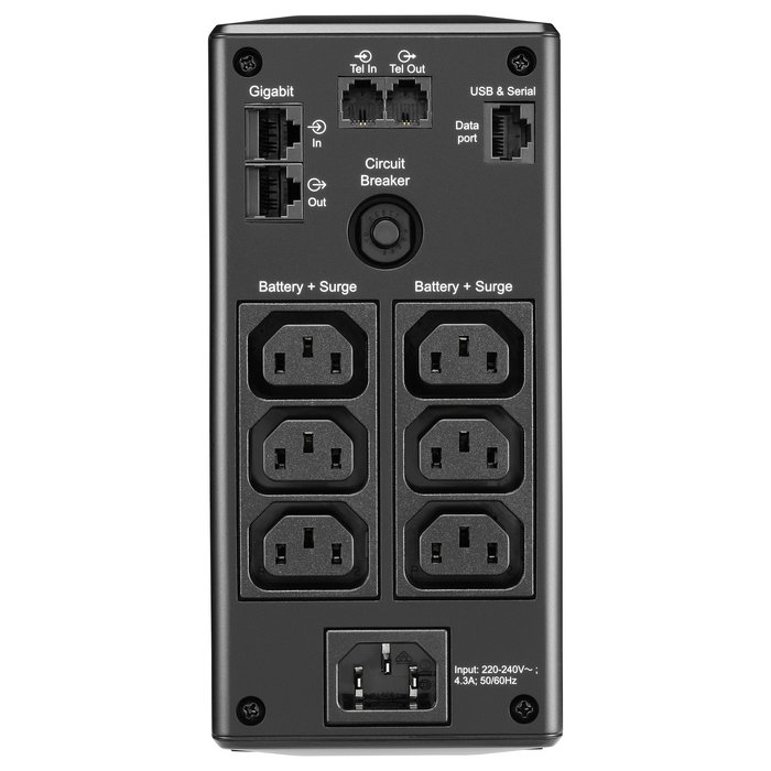 APC Back-UPS Pro BR900MI SAI 900VA / 540W Regulador Voltaje AVR USB Torre Negro