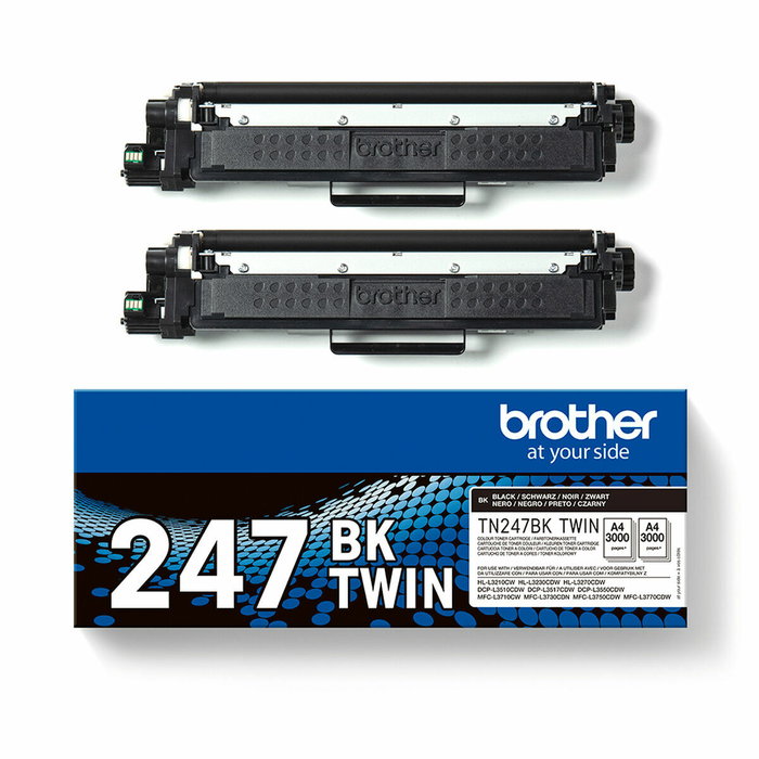 Brother Pack de 2 Cartuchos de Tóner Negro TN247BKTWIN Larga Duración Brother Pack de 2 Cartuchos de Tóner Negro TN247BKTWIN Larga Duración
