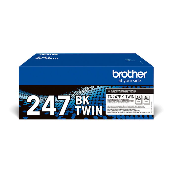 Brother Pack de 2 Cartuchos de Tóner Negro TN247BKTWIN Larga Duración Brother Pack de 2 Cartuchos de Tóner Negro TN247BKTWIN Larga Duración