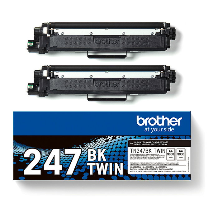 Brother Pack de 2 Cartuchos de Tóner Negro TN247BKTWIN Larga Duración Brother Pack de 2 Cartuchos de Tóner Negro TN247BKTWIN Larga Duración