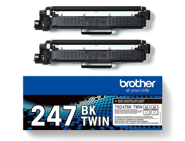 Brother Pack de 2 Cartuchos de Tóner Negro TN247BKTWIN Larga Duración Brother Pack de 2 Cartuchos de Tóner Negro TN247BKTWIN Larga Duración