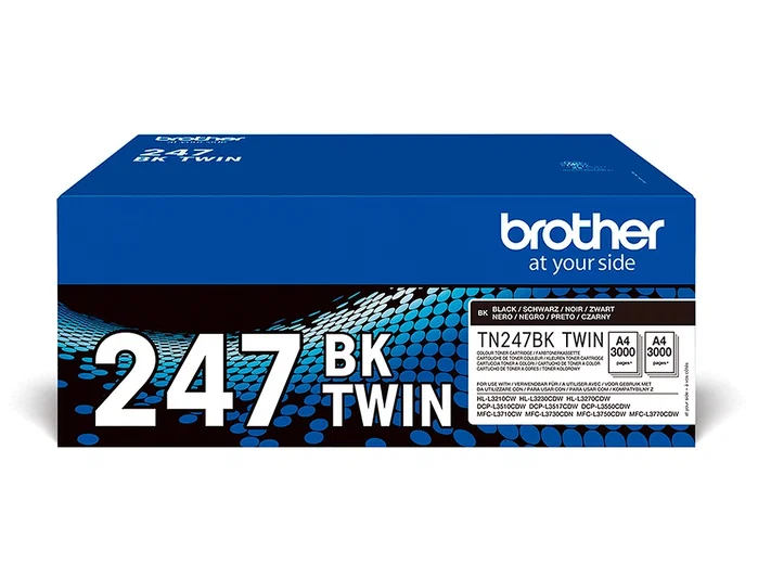 Brother Pack de 2 Cartuchos de Tóner Negro TN247BKTWIN Larga Duración Brother Pack de 2 Cartuchos de Tóner Negro TN247BKTWIN Larga Duración
