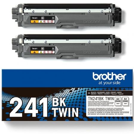 Brother TN241BKTWIN Pack de 2 Cartuchos de Tóner Negro Original