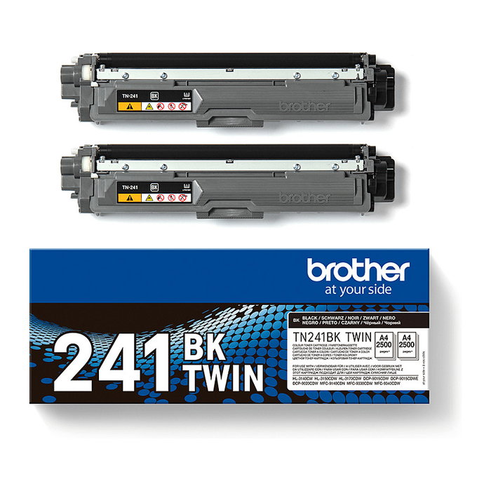 Brother TN241BKTWIN Pack de 2 Cartuchos de Tóner Negro Original