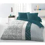 Home Linge Passion Funda Nórdica Microfibra ETHNO 220x240cm y 2 Fundas Almohada 63x63cm Duck Blue