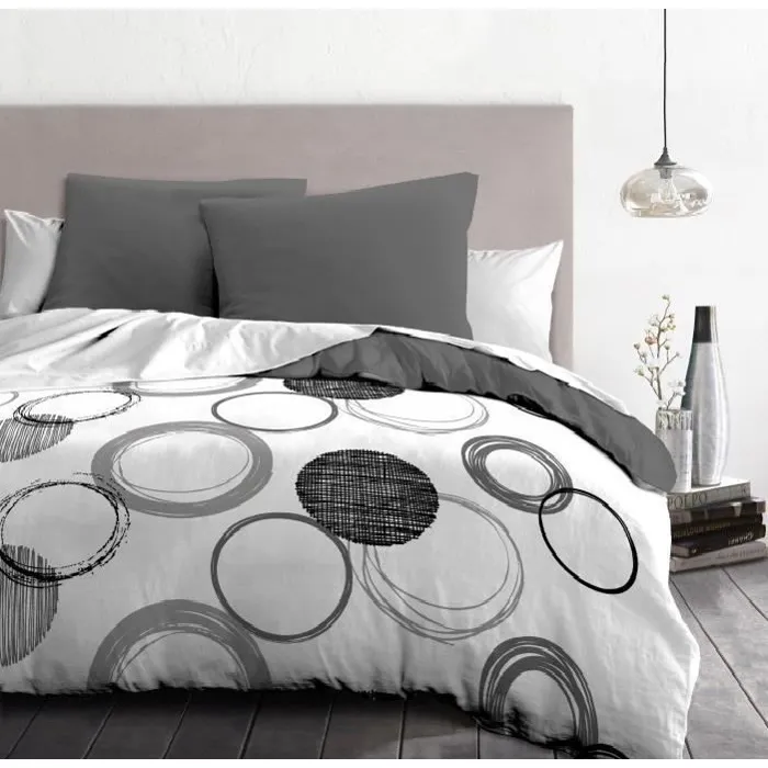 Audace Funda Nórdica Microfibra 220x240cm + 2 Fundas Almohada 63x63cm Gris Claro