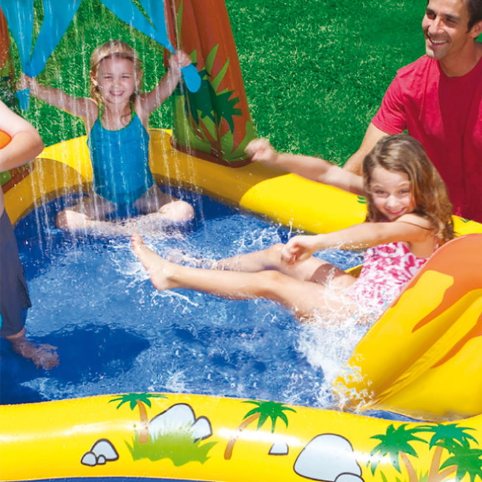 Intex Centro de Juegos Hinchable Dinosaurio con Tobogán y Piscina