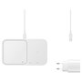 Samsung Cargador Inalámbrico Duo EP-P5400 Blanco | Carga Rápida 15W para Smartphone y Reloj Galaxy y iPhone