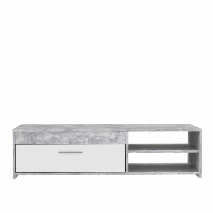 Aucune PILVI Mueble de televisión moderno - Hormigón blanco y gris claro