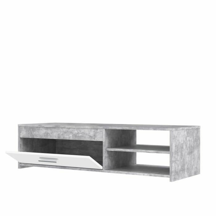 Aucune PILVI Mueble de televisión moderno - Hormigón blanco y gris claro