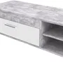 PILVI Mueble de Televisión Moderno Hormigón Blanco y Gris Claro Ancho 120 cm Profundidad 42,1 cm Alto 31,8 cm