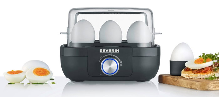 Severin EK 3166 Cocedor de huevos para hasta 6 huevos, Negro mate Severin EK 3166 Cocedor de huevos para hasta 6 huevos, Negro mate
