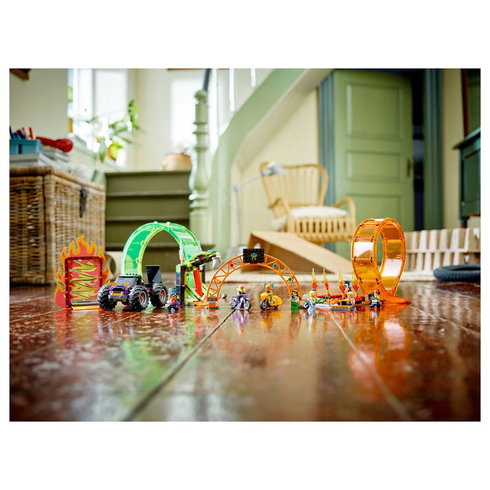 LEGO City 60303 Pista Acrobática con Doble Rizo, Set de Construcción de Pista de Acrobacias para Niños y Niñas +7 Años, 598 Piezas