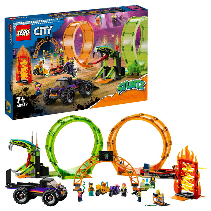 LEGO City 60303 Pista Acrobática con Doble Rizo, Set de Construcción de Pista de Acrobacias para Niños y Niñas +7 Años, 598 Piezas