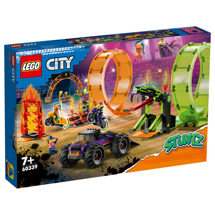 LEGO City 60303 Pista Acrobática con Doble Rizo, Set de Construcción de Pista de Acrobacias para Niños y Niñas +7 Años, 598 Piezas