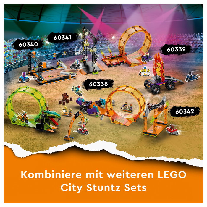 LEGO City 60303 Pista Acrobática con Doble Rizo, Set de Construcción de Pista de Acrobacias para Niños y Niñas +7 Años, 598 Piezas