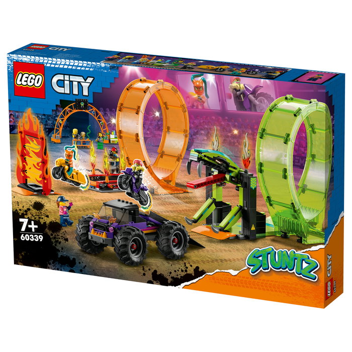 LEGO City 60303 Pista Acrobática con Doble Rizo, Set de Construcción de Pista de Acrobacias para Niños y Niñas +7 Años, 598 Piezas