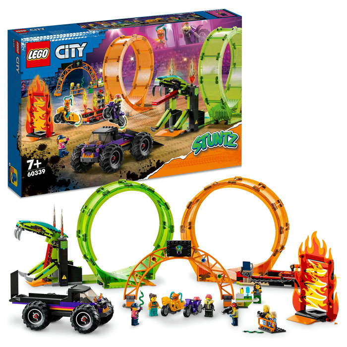 LEGO City 60303 Pista Acrobática con Doble Rizo, Set de Construcción de Pista de Acrobacias para Niños y Niñas +7 Años, 598 Piezas