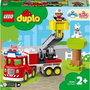 LEGO 10969 Camión de Bomberos DUPLO Rescate, Set de Construcción con Gato y Bombero, Luces y Sirena, para Preescolares +2 Años