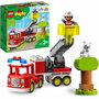 LEGO 10969 Camión de Bomberos DUPLO Rescate, Set de Construcción con Gato y Bombero, Luces y Sirena, para Preescolares +2 Años