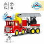 LEGO 10969 Camión de Bomberos DUPLO Rescate, Set de Construcción con Gato y Bombero, Luces y Sirena, para Preescolares +2 Años