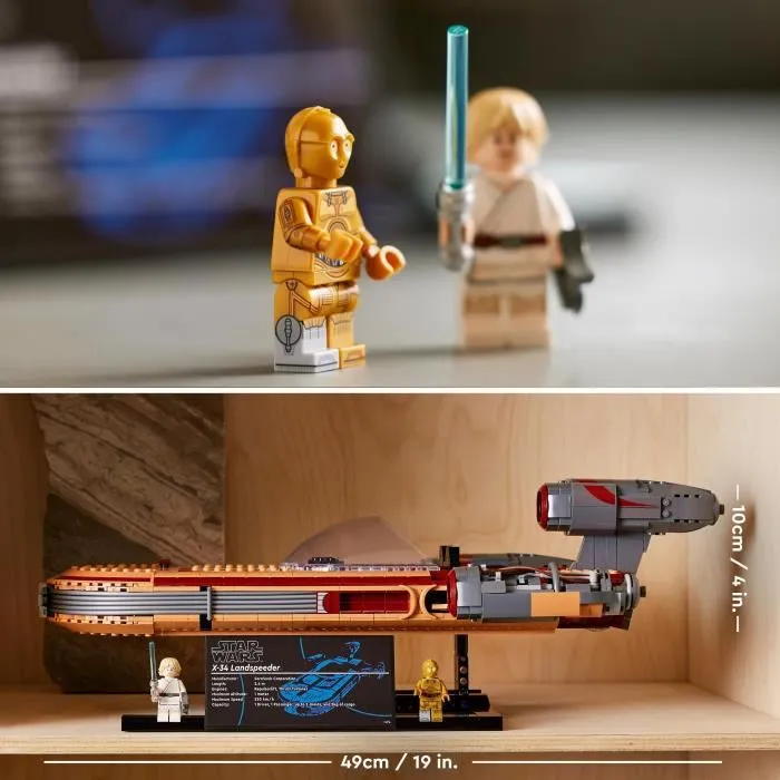 LEGO Star Wars 75341 Deslizador terrestre de Luke Skywalker, modelo de nave espacial, adultos