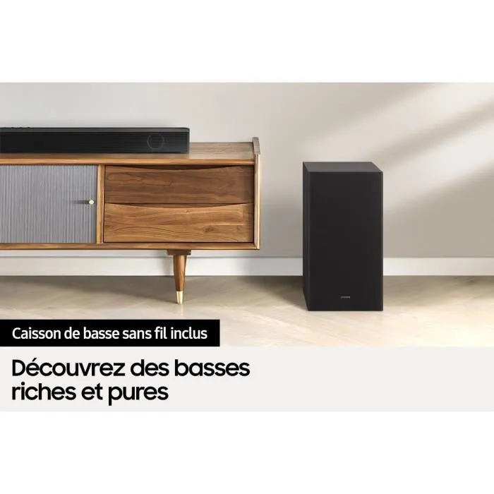 Samsung HW-B530 Barra de sonido 2.1ch 380W con Subwoofer Inalámbrico 6.5'', Adaptive Sound Lite, Modo Juego, Bass Boost, HDMI ARC Samsung HW-B530 Barra de sonido 2.1ch 380W con Subwoofer Inalámbrico 6.5'', Adaptive Sound Lite, Modo Juego, Bass Boost, HDMI ARC