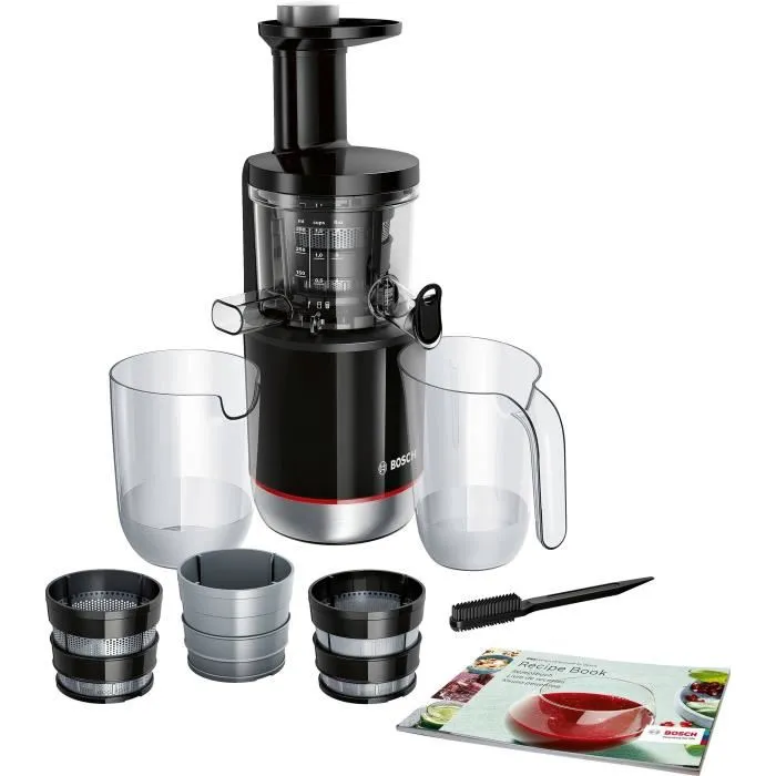 Bosch MESM731M Extractor de jugos de extracción lenta 150W, 55 rpm, Negro/Acero inoxidable Bosch MESM731M Extractor de jugos de extracción lenta 150W, 55 rpm, Negro/Acero inoxidable