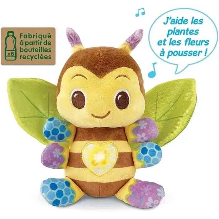 VTECH BABY Maëlle, my Discovery Bee - Abeja de peluche suave y musical hecha con plástico reciclado para bebés VTECH BABY Maëlle, my Discovery Bee - Abeja de peluche suave y musical hecha con plástico reciclado para bebés
