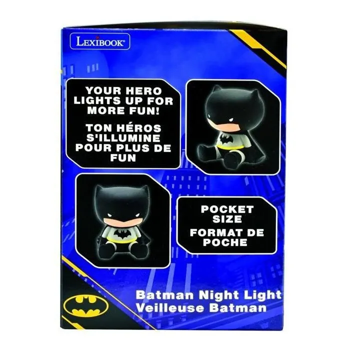 Lexibook Lámpara de Noche 3D Batman con LED y Cambio de Color, Diseño de Batman, Material Antigolpes para Niños, Altura 13cm