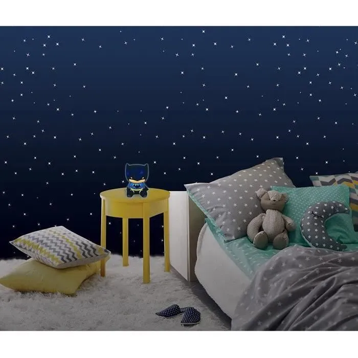 Lexibook Lámpara de Noche 3D Batman con LED y Cambio de Color, Diseño de Batman, Material Antigolpes para Niños, Altura 13cm