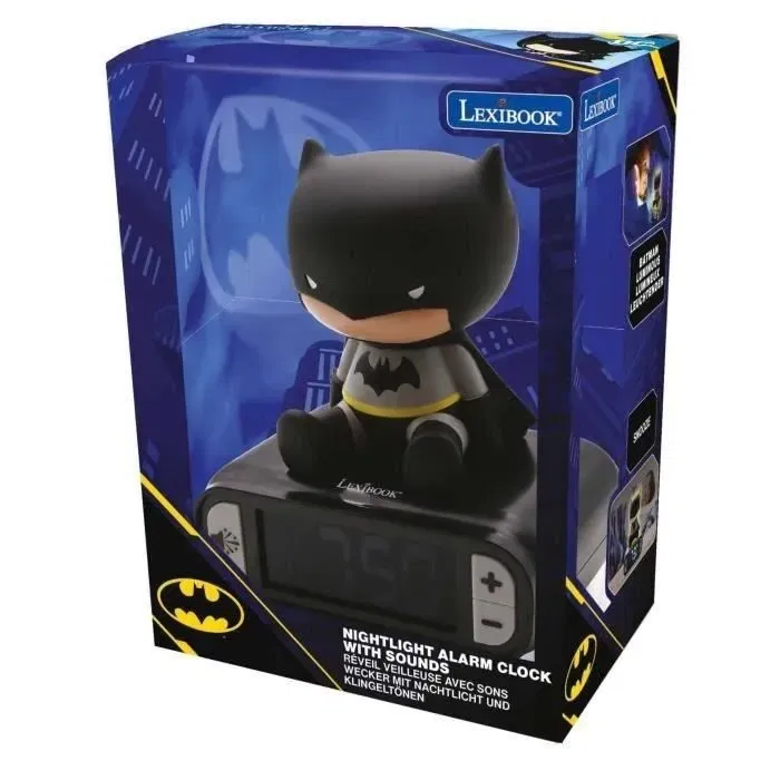 Lexibook Batman Despertador Digital con Luz Nocturna 3D y Efectos de Sonido