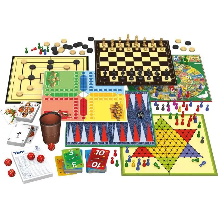 Schmidt Spiele Caja de Juegos Clásicos Edición Premium - Juego de Mesa en Caja de Metal con Múltiples Posibilidades de Juego
