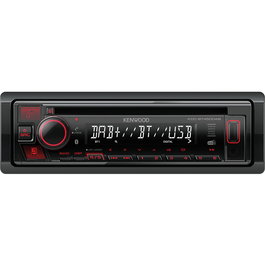 Kenwood KDC-BT450DAB - Autorradio 1 DIN con Bluetooth 4.2, USB, DAB+, CD, Pantalla Táctil LCD y Control para iPod, Negro