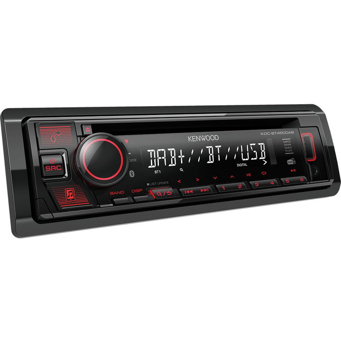Kenwood KDC-BT450DAB - Autorradio 1 DIN con Bluetooth 4.2, USB, DAB+, CD, Pantalla Táctil LCD y Control para iPod, Negro Kenwood KDC-BT450DAB - Autorradio 1 DIN con Bluetooth 4.2, USB, DAB+, CD, Pantalla Táctil LCD y Control para iPod, Negro