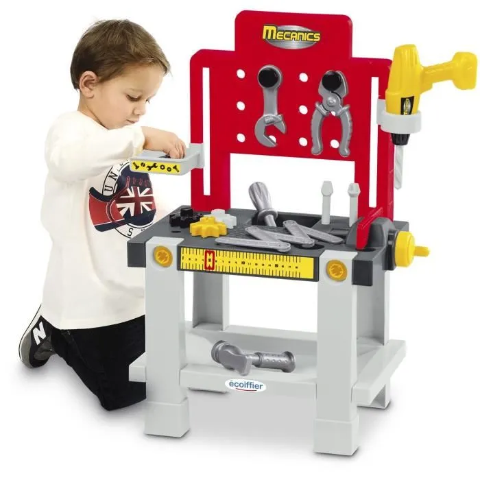 Ecoiffier Super Pack Mecánico - Banco de Trabajo, Carretilla y Casco - A partir de 18 meses Ecoiffier Super Pack Mecánico - Banco de Trabajo, Carretilla y Casco - A partir de 18 meses