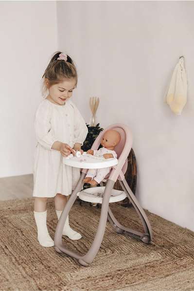 Smoby Baby Nurse Trona de Juguete para Muñecas de hasta 42 cm con Accesorios | Material Plástico, Edad Recomendada 18+ Meses