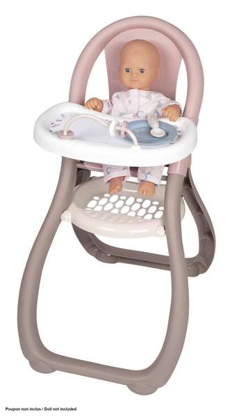 Smoby Baby Nurse Trona de Juguete para Muñecas de hasta 42 cm con Accesorios | Material Plástico, Edad Recomendada 18+ Meses