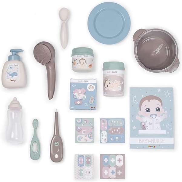 Smoby Casa de los Bebés Baby Nurse con 3 Áreas de Juego, para Muñecos de hasta 42cm, Dimensiones 149x71x71cm, Edad +3 Años