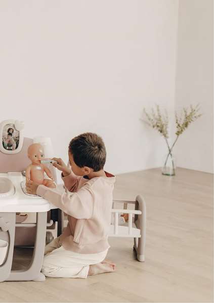Smoby Casa de los Bebés Baby Nurse con 3 Áreas de Juego, para Muñecos de hasta 42cm, Dimensiones 149x71x71cm, Edad +3 Años