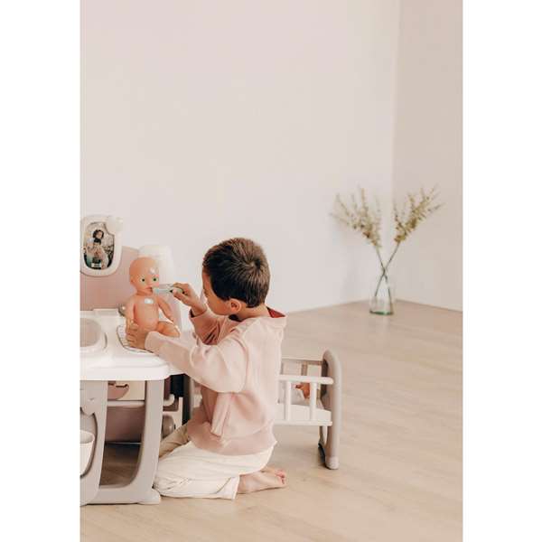 Smoby Casa de los Bebés Baby Nurse con 3 Áreas de Juego, para Muñecos de hasta 42cm, Dimensiones 149x71x71cm, Edad +3 Años
