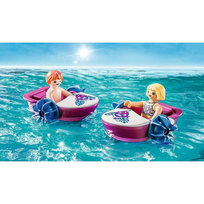 Playmobil Set de Juego Alquiler de Botes con Bar de Zumo - Juguete de Playa con Figuras y Botes que Flotan - 9467